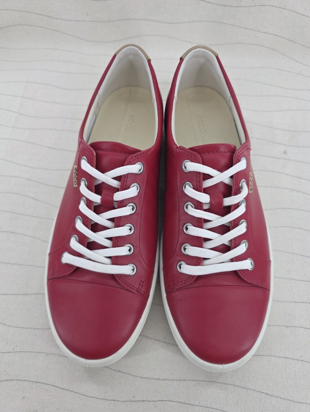 ECCO Womens Soft 7 Red Leather Casual Shoes 430003-01466 Sz 41 EU/ 10-10.5 US - Picture 3 of 11